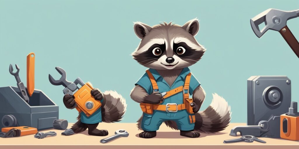 ISTP personality illustration โ The Virtuoso raccoon character fixing a gadget in a workshop ISTP personality illustration โ The Virtuoso raccoon character fixing a gadget in a workshop
