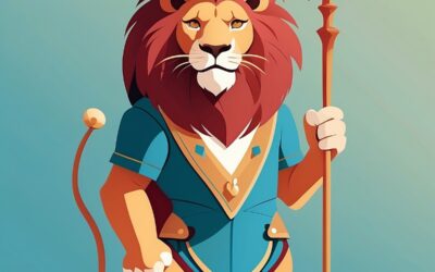 albedobase xl ENTJ personality illustration – Confident and strategic lion character symbolizing leadership