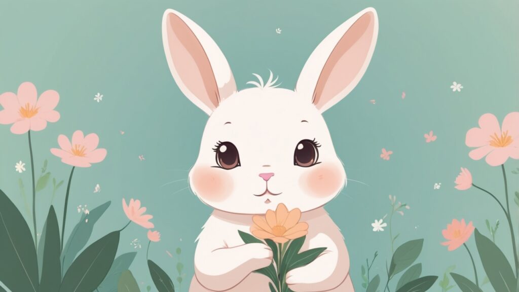 albedobase xl cartoonstyle gentle rabbit character with dreamy 2 INFP personality illustration β The Mediator