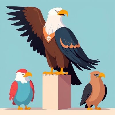 ENFJ personality illustration – The Protagonist eagle character giving an inspiring speech