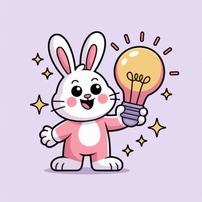 ENFP Behavioral Signs shown through a bright rabbit holding a lightbulb.