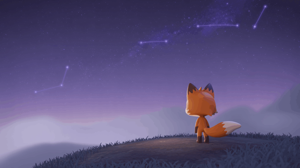 INTJ Behavioral Signs shown through a future‑focused fox and star map.