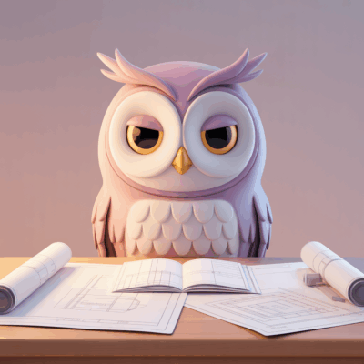 INTJ Behavioral Signs illustrated as a focused owl planning quietly.