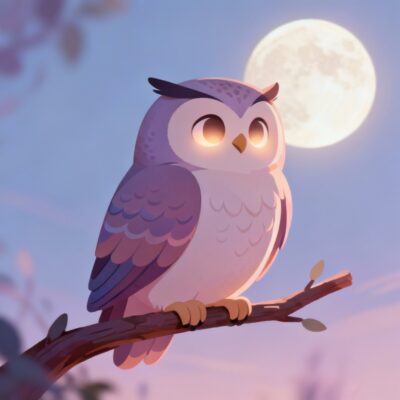 INFJ Behavioral Signs illustrated through an owl observing quietly under moonlight.