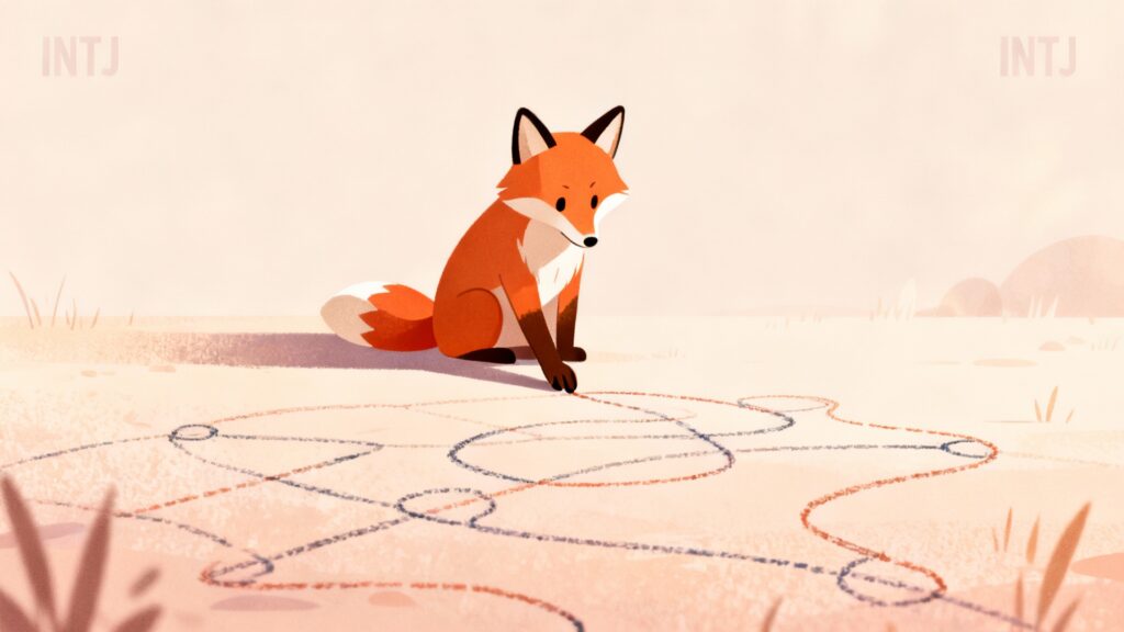 intj-misunderstood-traits-fox INTJ Misunderstood Traits shown through a fox planning ahead.
