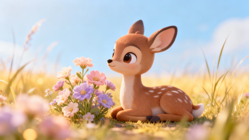 ISFP Behavioral Signs shown through a deer enjoying a peaceful meadow.