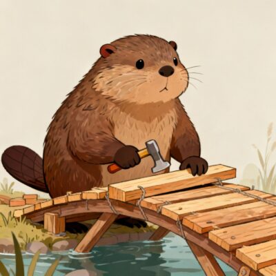 ISTJ Misunderstood Traits illustrated through a beaver maintaining a stable structure.