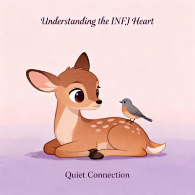 INFJ flirting vs personality explained through gentle emotional interaction illustration