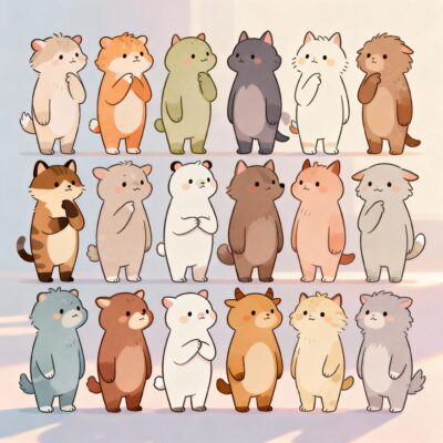 Misunderstood MBTI traits illustrated across all 16 personality types in a unified pastel cartoon style