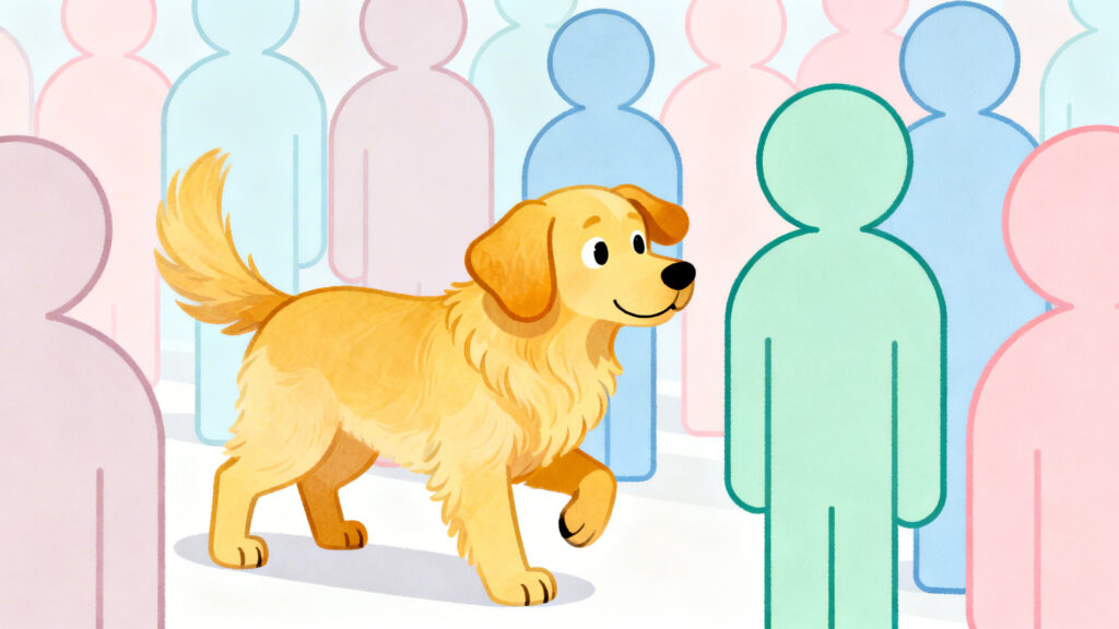 seedream-4.5_Minimalist_pastel_cartoon_of_an_ESFP-style_golden_retriever_character_energetica-2 ESFP flirting vs personality focused attention visual guide